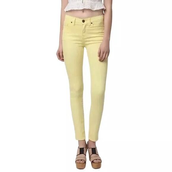 Urban Outfitters BDG Pale Yellow Cigarette High Rise Stretch Jeans 24x30 🍋☀️ - Picture 1 of 9